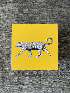 Mustard Yellow Leopard Tissue Box