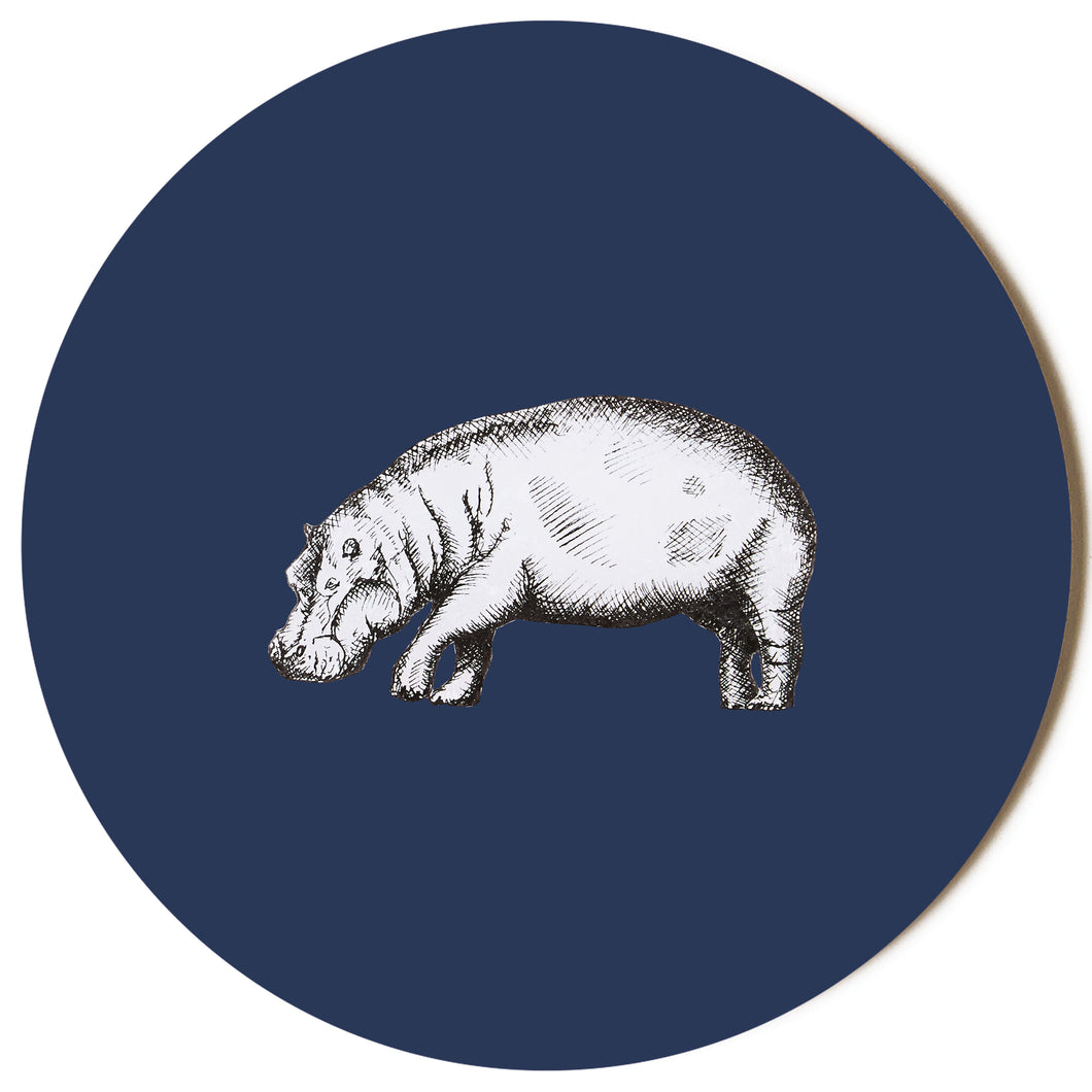 Navy Hippo Placemat