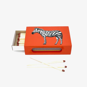 NEW Hand-Painted Orange Zebra Matchbox Holder