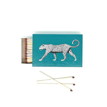 Load image into Gallery viewer, NEW Hand-Painted Teal Leopard Matchbox Holder