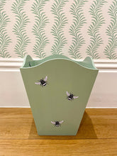 Load image into Gallery viewer, Hand-Painted Bees Waste Paper Bin