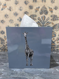 Slate Blue Giraffe Tissue Box