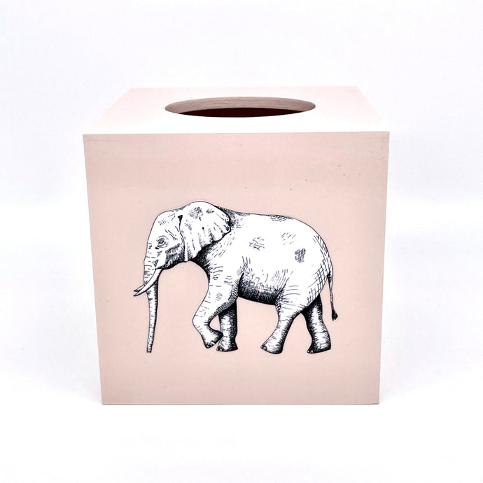 Pale Pink Elephant Tissue Box
