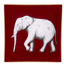 Load image into Gallery viewer, Hand-painted Burgundy Elephant Glass Tray