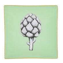 Load image into Gallery viewer, Hand-painted Pale Sage Green Artichoke Glass Tray