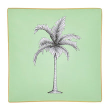 Load image into Gallery viewer, Hand-painted Pale Sage Green Palm Tree Glass Tray