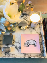 Load image into Gallery viewer, Hand-painted Blush Pink Hippo Glass Tray