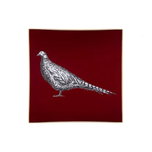 Load image into Gallery viewer, Hand-painted Dark Green Pheasant Glass Tray