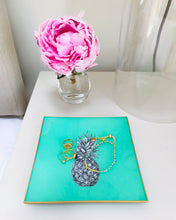 Load image into Gallery viewer, Hand-painted Mint Green Pineapple Glass Tray