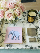 Load image into Gallery viewer, Hand-painted Blush Pink Elephant Glass Tray